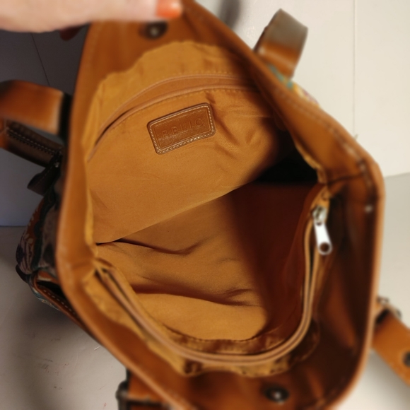 Multi color Ladies Handbag Relic Shoulder straps Snap Closure Boho - Picture 6 of 11